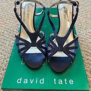 David Tate Women's Navy Strappy Sandals